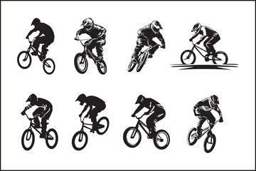 Obraz premium Modern Bicycle Symbols Pack: Editable Stroke Cycling Icons