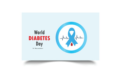 DIABETESS AWERNESS MONTH RIBBON WITH VECTOR 