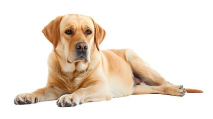 Labrador dog full body shot isolated on transparent background, PNG