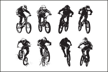 Obraz premium Modern Bicycle Symbols Pack: Editable Stroke Cycling Icons