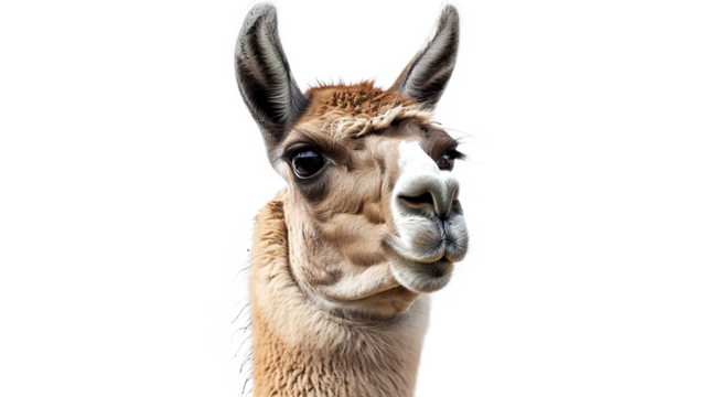 llama isolated on transparent background, PNG