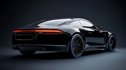 Black Sports Car with Red Taillights