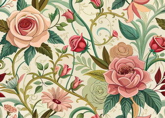 Vintage Floral Pattern Background Timeless Elegance and Sophistication