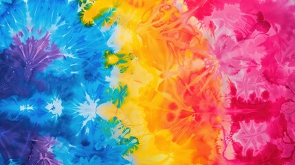 A vibrant and playful pattern created using tie-dye and natural dyeing techniques, reminiscent of children's art and evoking a sense of joy and creativity.