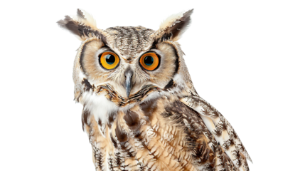 Owl bird isolated on transparent background, PNG
