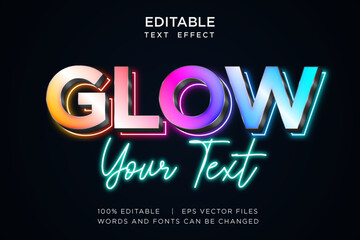 glow neon text effect
