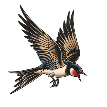 recommend clip art: Swallow bird very simple traditional tattoo flash styles illustration