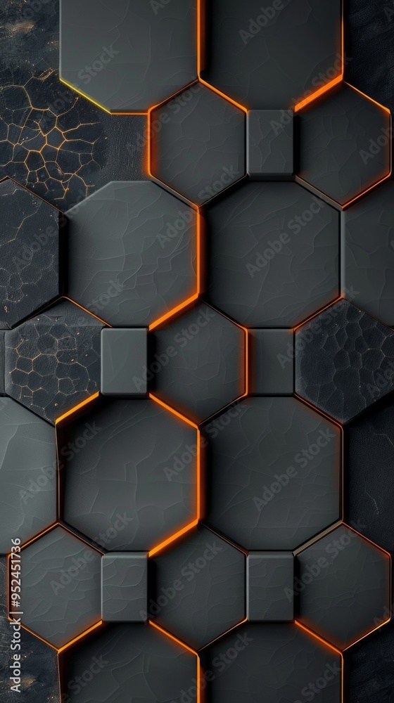 Poster a black and orange abstract design with a black background