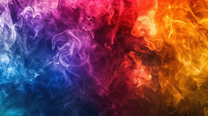 Obraz premium color full smoke on a black background. High quality photo, background, design, pattern, modern, bright, fog and smoke, illustration, art, abstract backgrounds, creativity