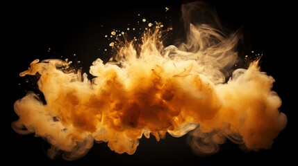 An explosion of golden smoke, its particles radiating warmth and light