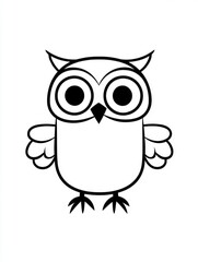 Fototapeta premium A simple and fun owl coloring page designed for toddlers, perfect for nurturing creativity, imagination, and coordination in young artists