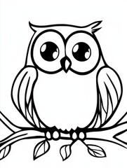 Fototapeta premium Delightful owl coloring page designed for toddlers to explore creativity and learn about nature in a fun, engaging way during playtime at home