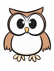 Fototapeta premium A delightful owl coloring page perfect for young children to inspire creativity and fun learning experiences during art time