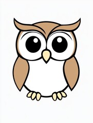 Fototapeta premium A delightful and simple owl coloring page designed for toddlers to explore their creativity and fine motor skills, perfect for a fun activity at home or preschool