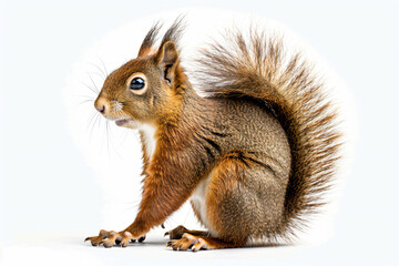 Obraz premium a squirrel with a long tail sitting on a white surface