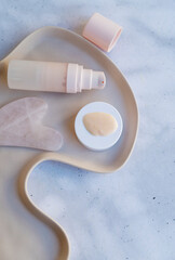 Anti-Age Face Cream and Gua Sha Stone 