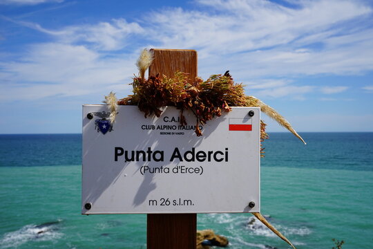 Punta Aderci signal over the sea, Abruzzo, Italy