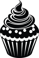 decorative cupcake silhouette, cupcake icon  vector illustraton 