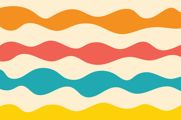 Wavy line background. Abstract colourful poster. Vector illustration
