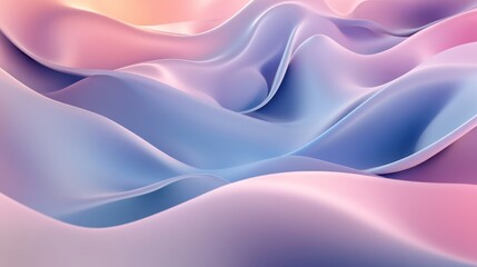 Fototapeta premium Serene 3D Abstract Background with Flowing Waves in Soft Pastel Tones