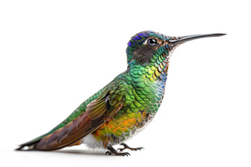 Fototapeta premium a colorful bird is standing on a white surface