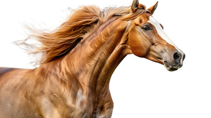 Fototapeta premium Brown horse isolated on transparent background, PNG