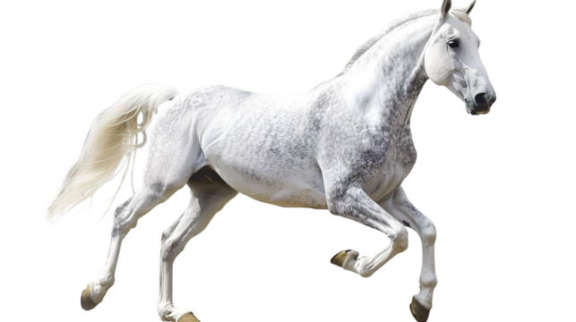 White horse isolated on transparent background, PNG