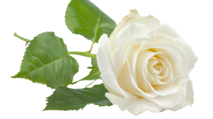 White rose isolated on transparent background, PNG