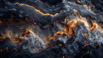 Fototapeta premium black and white marble with gold veins, decor, skinali, kitchen apron. Marble wall, countertop