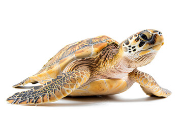 Obraz premium a turtle is laying down on a white surface