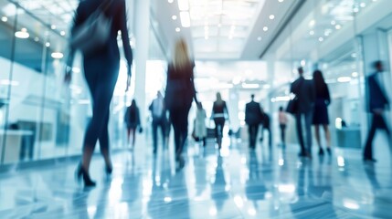 Blurred background. The Dynamic Flow of Diverse Professionals within the Modern Business Environment Continues to Evolve