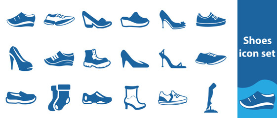 Shoe icon set, boot icon, heel icon, sandal, running shoe icon contains more beautiful shoe icons.