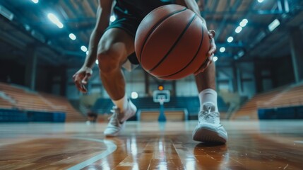 Engaging Dynamic Basketball Action in a Bright and Energetic Sports Arena Environment