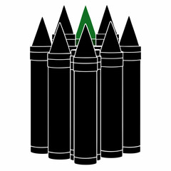 Crayons Black silhouette