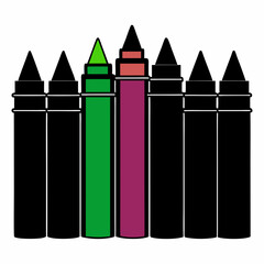 Crayons Black silhouette