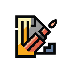 Vector editable flat of icon logo design