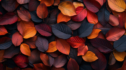 Autumn Leaves Background with Rich Warm Tones and Textures