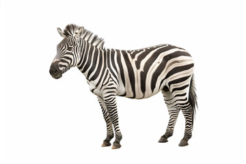 Fototapeta premium a zebra standing in front of a white background