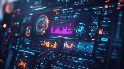 Fototapeta premium A high-resolution shot of a user interface design on a computer screen, showing the layout and design elements