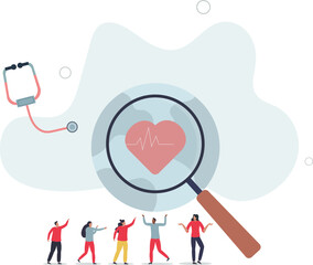 Healthy society program with regular screening and monitoring.flat design with people.