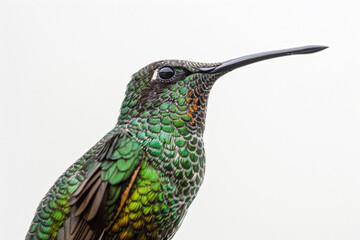 Fototapeta premium a green and black bird with a long beak