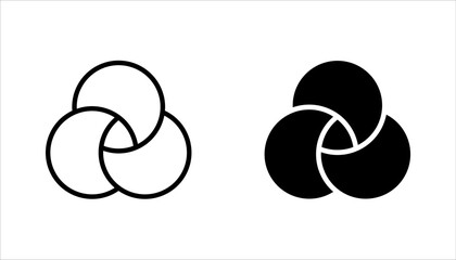 Venn diagram icon set. Venn diagram linear symbol design from Analytics collection. vector illustration on white background.