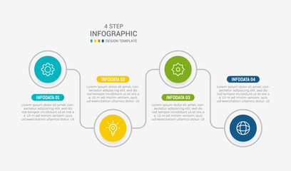 Four Step Infographic element design Vector template for presentation. process diagram and presentations step, workflow layout, banner, flow chart, info graphic vector illustration.