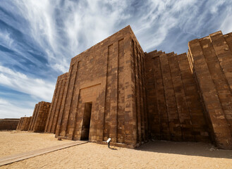 the Step Pyramid of king Djoser. the first pyramid built in Egypt at Saqqara. Egypt.