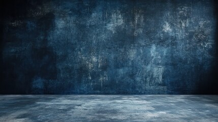 Blue Concrete Wall and Floor Background