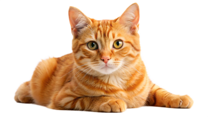 Playful orange kitten isolated on white background