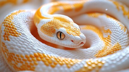 Fototapeta premium 3D render of abstract macro background with tangle of albino snake skin and tail