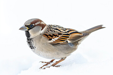 Fototapeta premium a bird standing in the snow on a snowy day