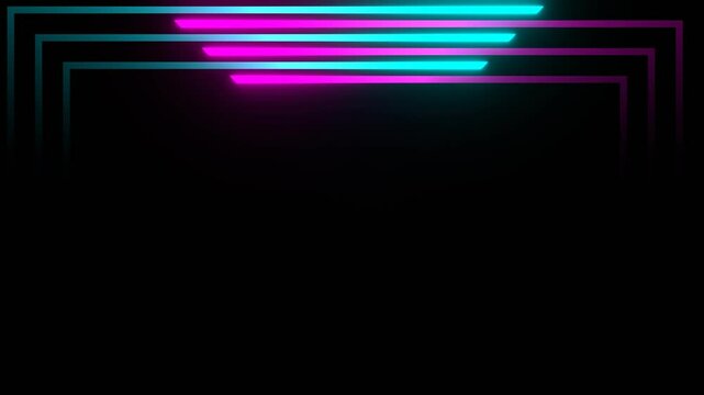 Cyan and Pink Neon Frame Background VJ Loop in 4K
