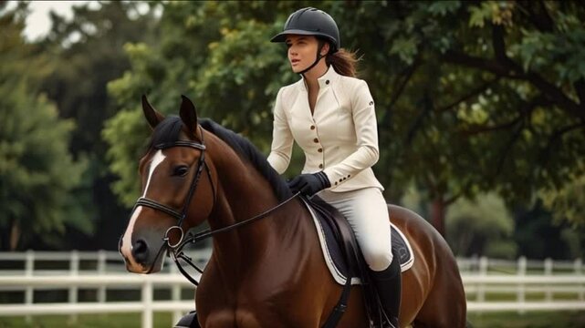 woman riding horse